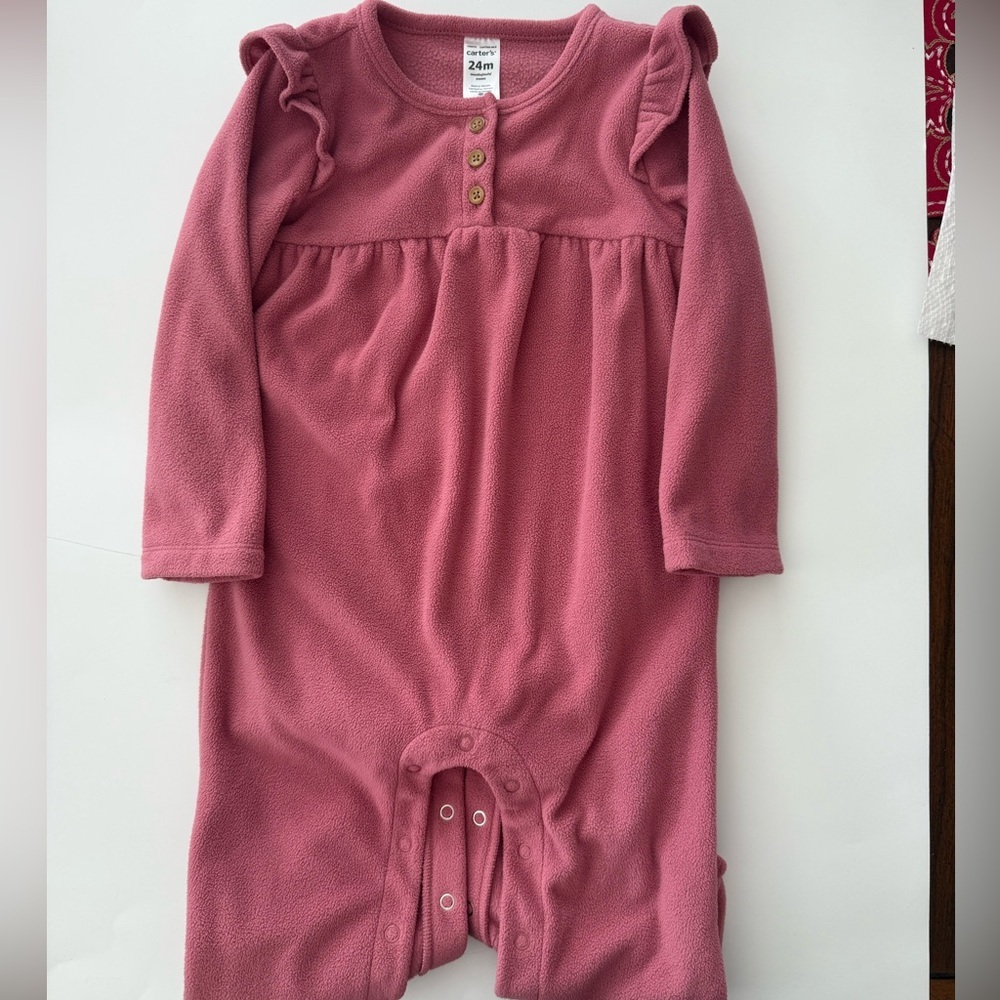 Carter’s 2 piece set 24M Cozy Kids Set in Pink and Cream - Picture 5 of 5